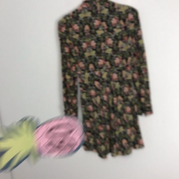 Zara Woman Women's XS Mini Dress Floral Print Pussy Bow Neck Tie Long Sleeve B0 - Picture 6 of 6